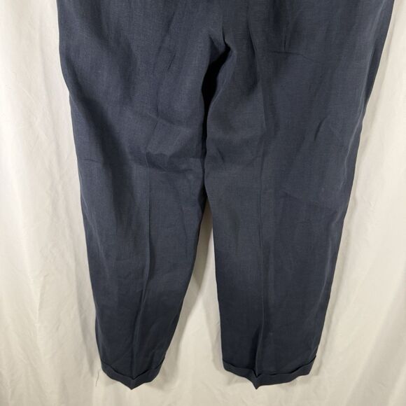 Polo by Ralph Lauren 100% Flax Pants 36 Blue Pleated Blue Label Linen Made Italy - Picture 11 of 11